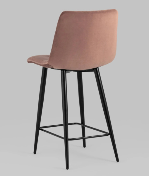 Стул полубарный Джанго велюр пыльно-розовый высота сиденья 60 см