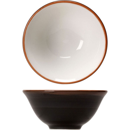 Салатник «Кото»; фарфор; 116мл; D=10,H=5см; черный,коричнев.