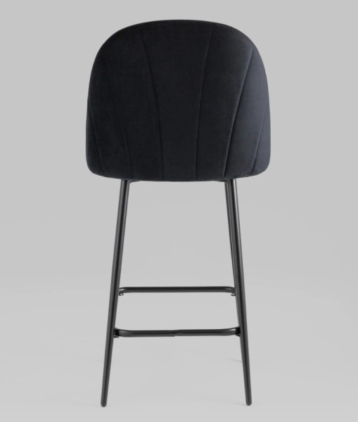 Стул полубарный Логан велюр черный