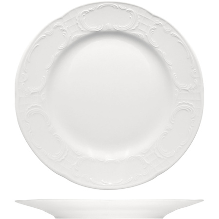 Тарелка мелкая «Моцарт» высокий край; фарфор; D=27,H=2см; белый