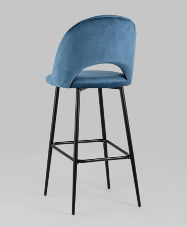 Стул барный Меган велюр пыльно-синий