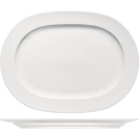 Блюдо овал. «Карат»; фарфор; L=32.5,B=25.5см; белый