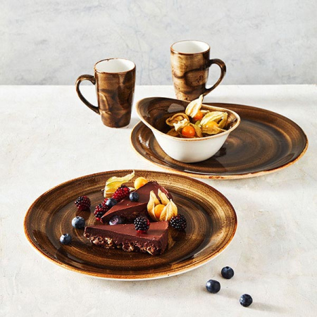 Тарелка мелкая «Крафт»; фарфор; D=25,H=2см; коричнев.