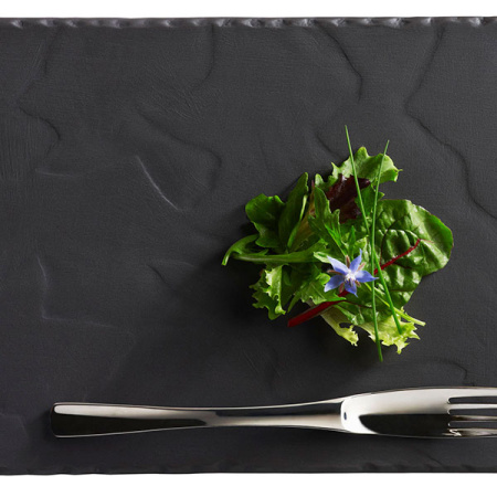 Блюдо прямоугольное «Базальт»; фарфор; L=30,B=20см; черный,матовый