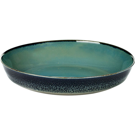 Блюдо глубокое; керамика; D=17.5,H=3см; сизый,синий
