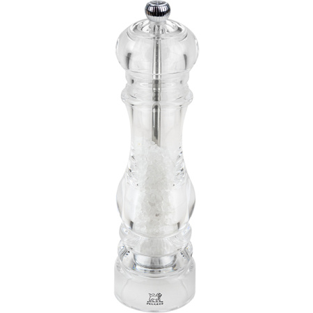 Мельница для соли мех.; акрил; D=5.5,H=22см; прозр.,металлич.