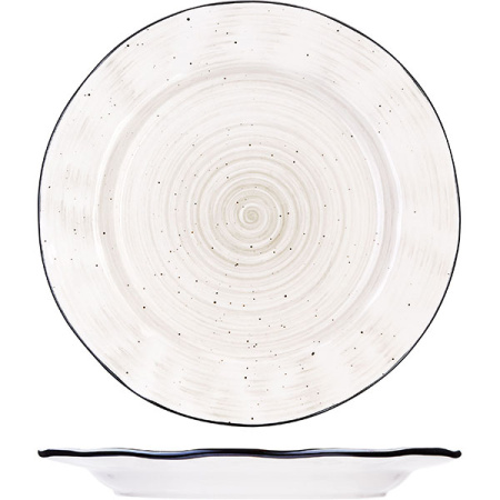 Тарелка  мелкая «Пастораль»; фарфор; D=27,H=3.5см; серый