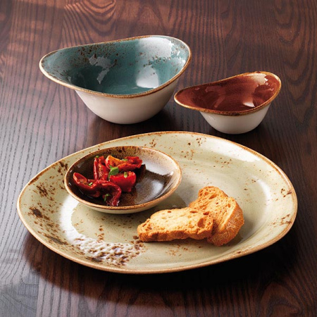 Салатник «Крафт»; фарфор; 450мл; H=7.5,L=18,B=14см; синий