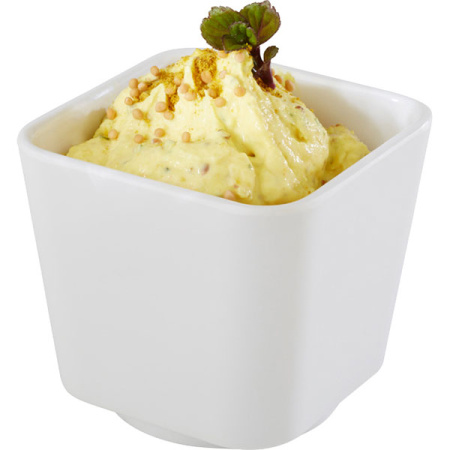 Салатник квадратный; пластик; 150мл; H=6,L=6.5,B=6.5см; белый