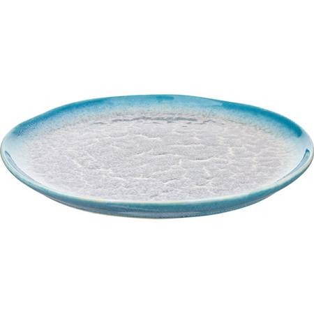 Тарелка мелкая «Нептун»; фарфор; D=25см; бирюз.,белый