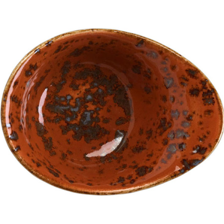 Салатник «Крафт»; фарфор; 125мл; H=5.5,L=13,B=9.5см; терракот