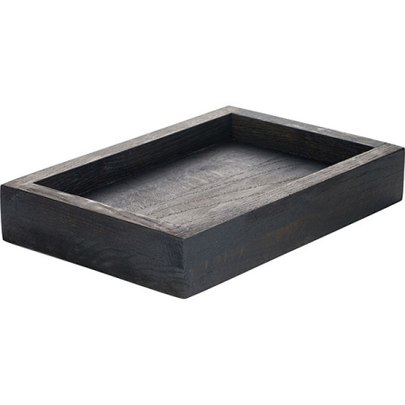 Ящик для подачи прямоуг.с бортом; дуб; H=5,L=30,B=20см; черный