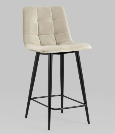 Стул полубарный Джанго велюр бежевый высота сиденья 60 см