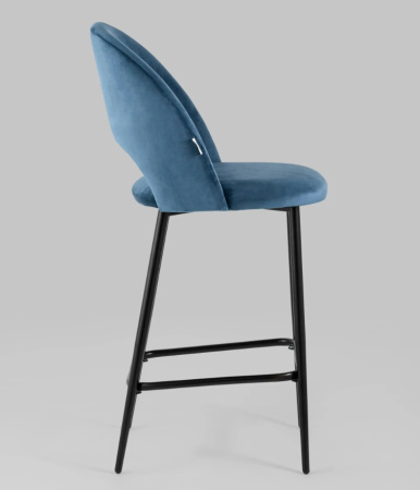 Стул полубарный Меган велюр пыльно-синий