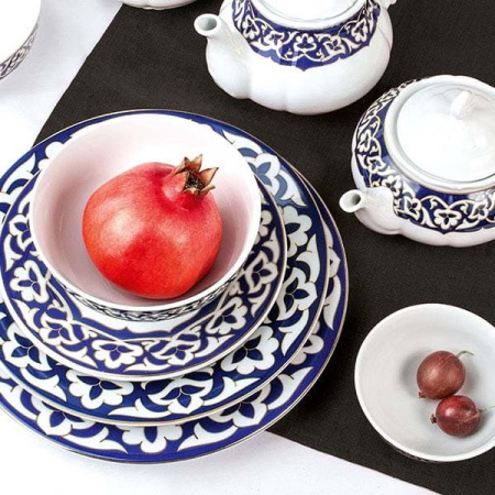 Салатник «Восток Голд»; фарфор; 100мл; D=8,H=3.5см; синий,золотой