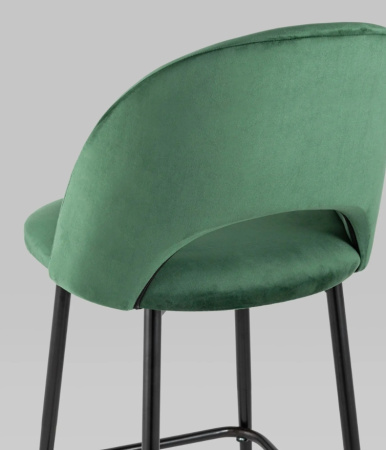 Стул полубарный Меган велюр зеленый