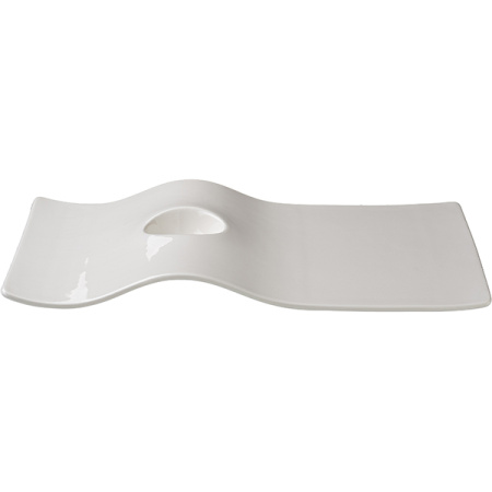 Тарелка «Рандом»; фарфор; H=2.4,L=33,B=22см; белый