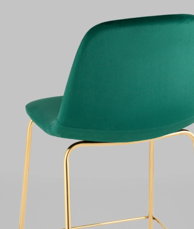 Стул полубарный Валенсия SN велюр зеленый золотые ножки