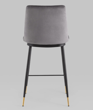 Стул полубарный Мелисса велюр темно-серый