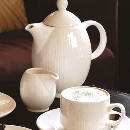 Блюдце «Спайро»; фарфор; D=15.5,H=2.2см; белый