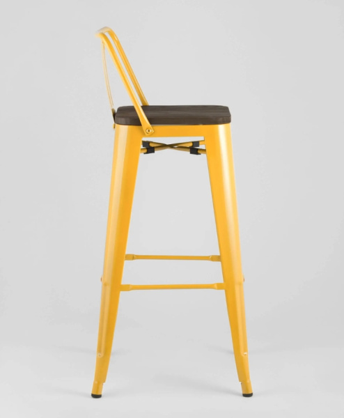 Стул барный TOLIX WOOD со спинкой желтый
