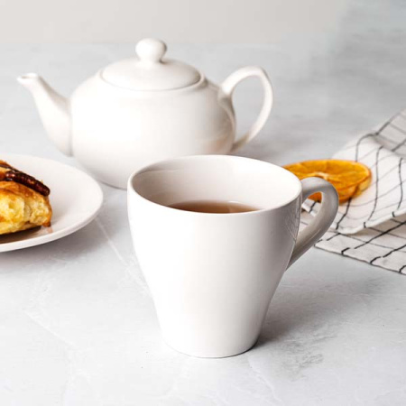 Пара чайная «Кунстверк»; фарфор; 250мл; D=9/16.7см; белый