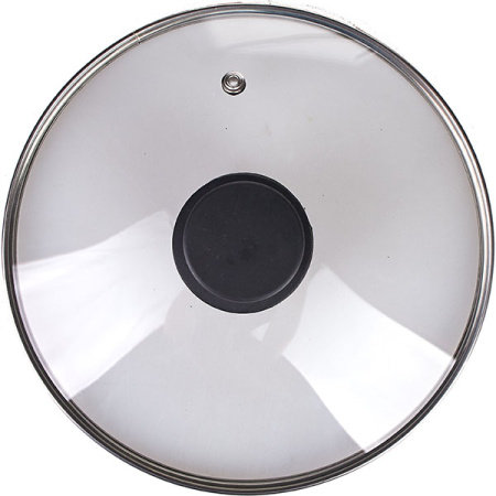 Крышка; стекло,силикон; D=26см; прозр.,черный