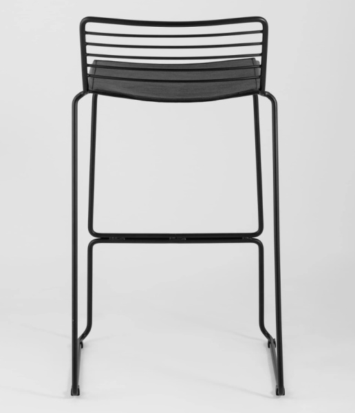 Стул полубарный Danny черный с черной подушкой