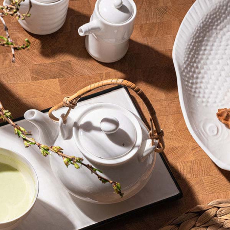 Соусник «Бамбук»; фарфор; 120мл; D=5.5/8,H=9.5см; белый