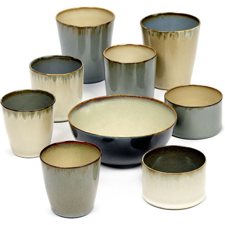 Салатник; керамика; 450мл; D=13.7,H=6см; серый,синий