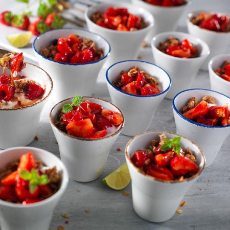 Салатник «Браун дэппл»; фарфор; 250мл; D=9см; белый,коричнев.