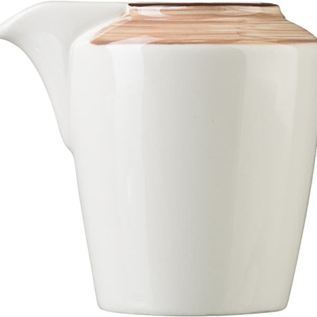 Молочник «Чино»; фарфор; 70мл; H=6.8,L=7.4см; белый,бежев.