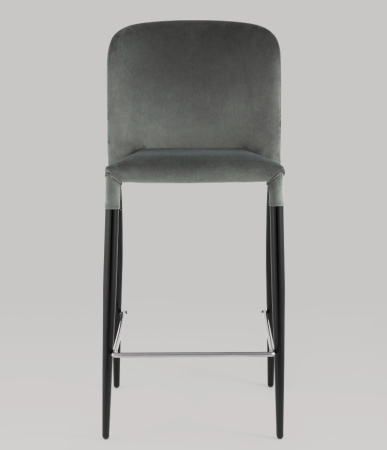 Стул полубарный Лори велюр серый