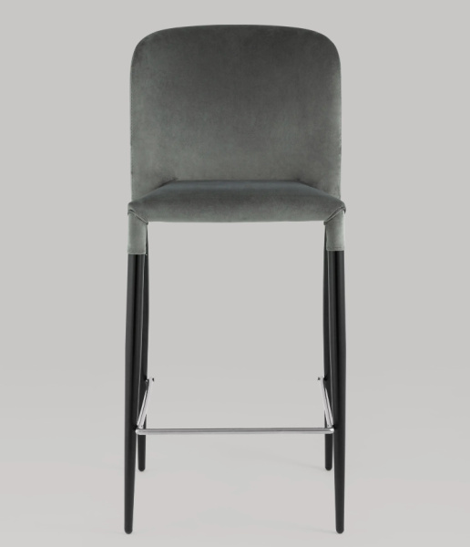 Стул полубарный Лори велюр серый