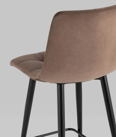 Стул полубарный Джанго велюр коричневый высота сиденья 60 см