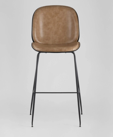Стул барный Beetle PU со спинкой бежевый