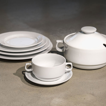 Бульонная чашка «Прага»; фарфор; 330мл; D=10,H=6,L=14,B=10см; белый