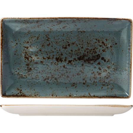 Блюдо прямоугольное «Крафт»; фарфор; H=2.4,L=27,B=16.8см; синий