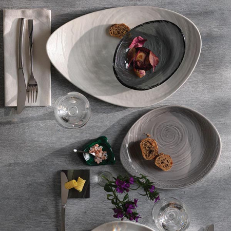 Тарелка пирожковая «Скейп грей»; фарфор; D=15.5см; серый