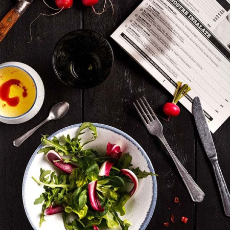 Салатник «Органика»; фарфор; D=22см; белый,синий