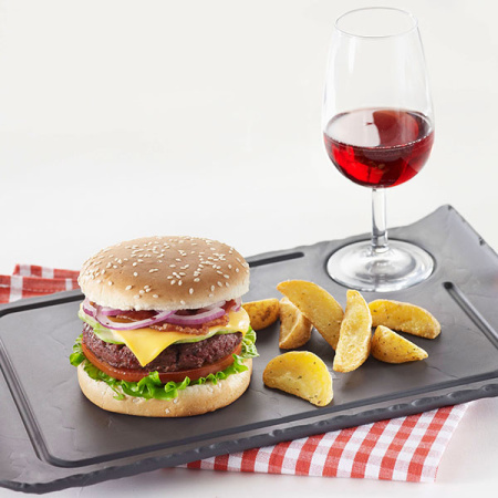 Блюдо для гамбургера «Базальт»; фарфор; D=6.8,L=33,B=20см; черный,матовый