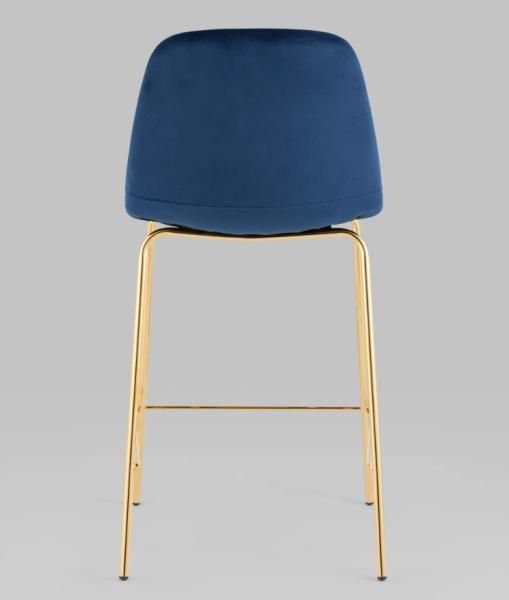 Стул полубарный Валенсия SN велюр синий золотые ножки