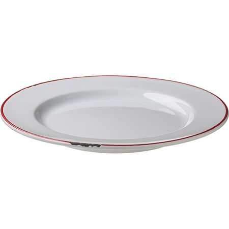 Тарелка мелкая «Эйвбери ред»; керамика; D=26см; белый,красный