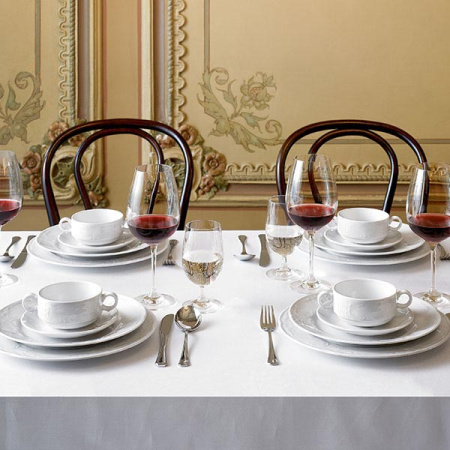 Тарелка мелкая «Моцарт» высокий край; фарфор; D=24,H=2.7см; белый