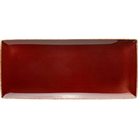 Блюдо прямоуг. «Террамеса мокка»; фарфор; L=37,B=16.5см; тем.корич.