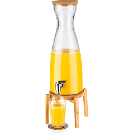 Диспенсер для напитков «Фреш Вуд»; стекло,дерево; 4.5л; H=56.5,L=23,B=23см