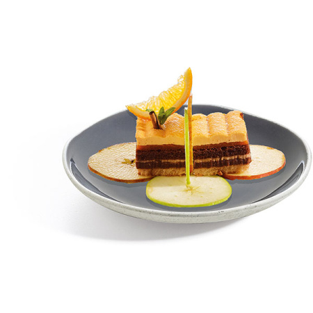 Тарелка мелкая; фарфор; D=16см; серый