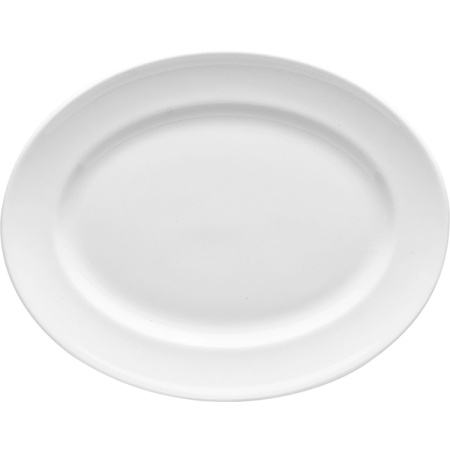 Блюдо овальное «Монако Вайт»; фарфор; H=0.9,L=20,B=15см; белый