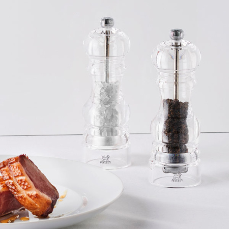 Мельница для перца метал.мех.; акрил; H=18см