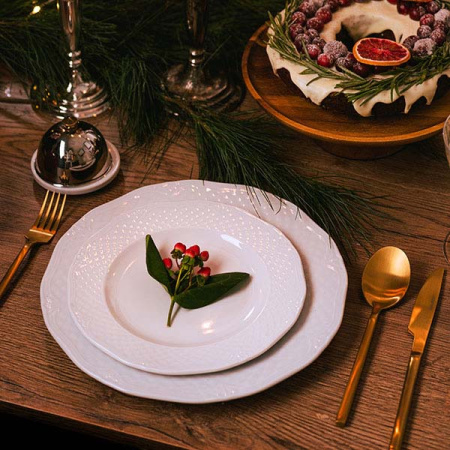 Тарелка мелкая «Афродита»; фарфор; D=19,H=1.5см; белый